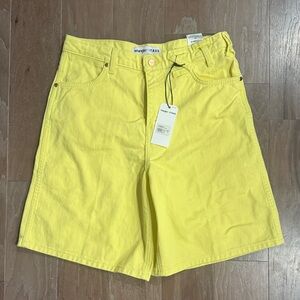 STAUD X WRANGLER Bright Yellow Women's Shorts